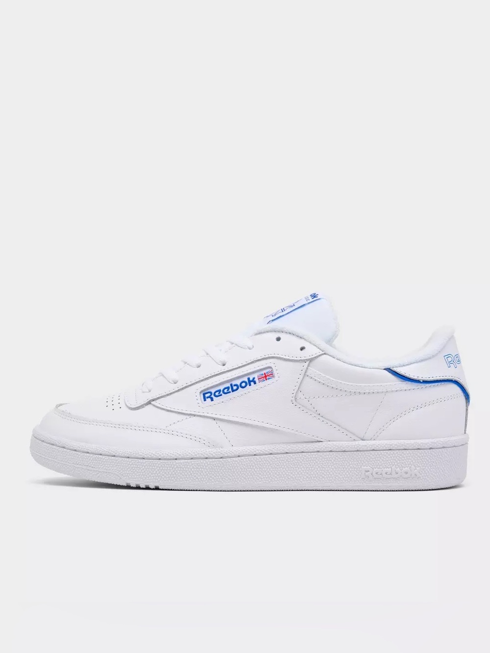 Reebok Club C 85 Unisex White/Blue Lace Up Tennis Shoes M 8.5/ W 10 NWB